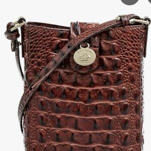 Brahmin Brown Textured Crossbody Bag,